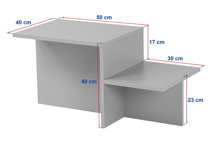 Nordure Harmony Mesa de Café Gris 80x40x40 cm Elegante y Moderna para Sala de Estar